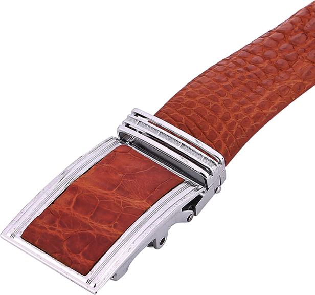 Thắt Lưng Nam Da Cá Sấu Gai Bụng Bản Lớn Huy Hoàng HT4777 - Vàng