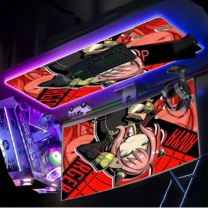 Phong Cách Mới Nhất Lock Edge RGB Dạ Quang Miếng Lót Chuột Chơi Game Chống Trượt Cô Gái Hoạt Hình Quá Khổ Sạc Không Dây Miếng Lót Chuột