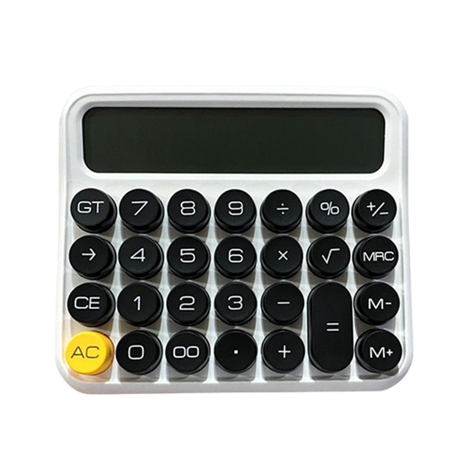 Portable Desktop Calculator Large Display Big Button 12 digits for Home Khaki