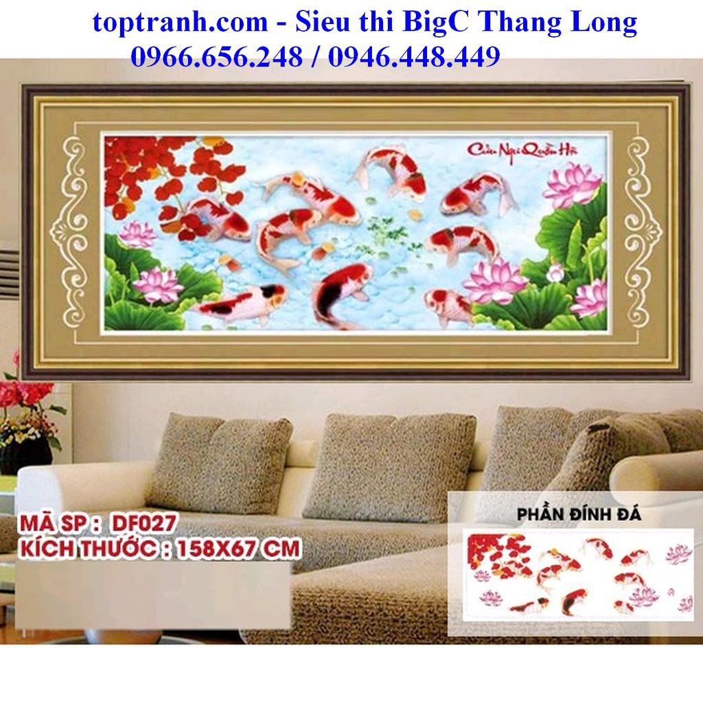 Tranh đính đá cửu ngư quần hội DF027 chưa đính