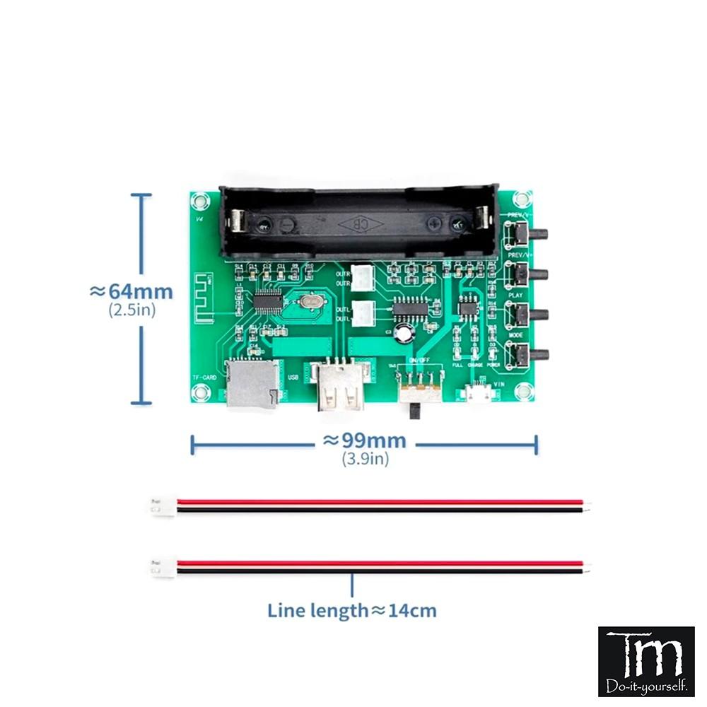 Mạch Loa Bluetooth PAM8403 Tích Hợp Pin 18650 -