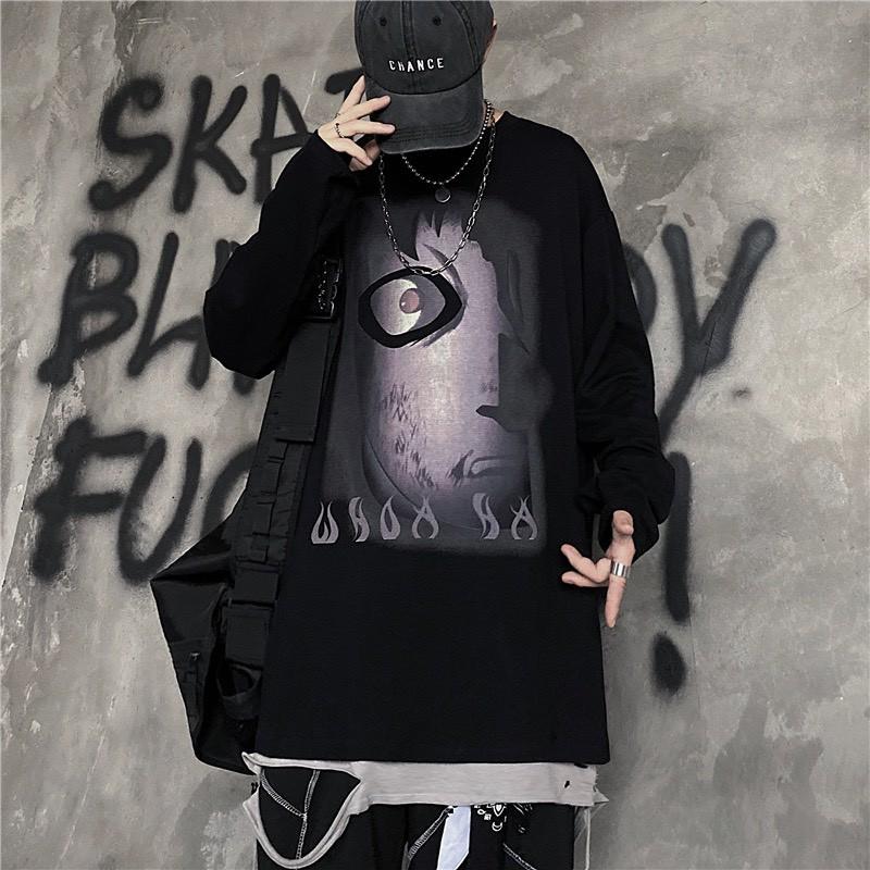 Áo thun tay dài form rộng EYES NEKO.SG, Áo thun Streetwear SWT77