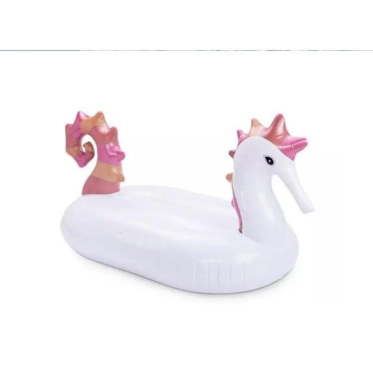 250cm Bể bơi phao cá ngựa khổng lồ Vòng bơi dành cho người lớn Nệm bơm hơi Giường nổi Hàng ống Đồ chơi bên bể bơi