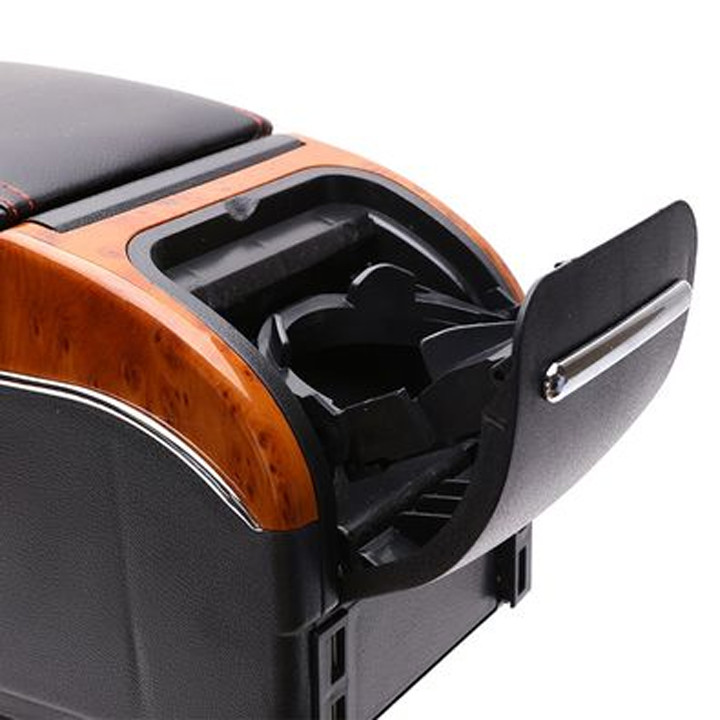 Hộp Tỳ Tay Ô Tô Màu Đen Vân Gỗ