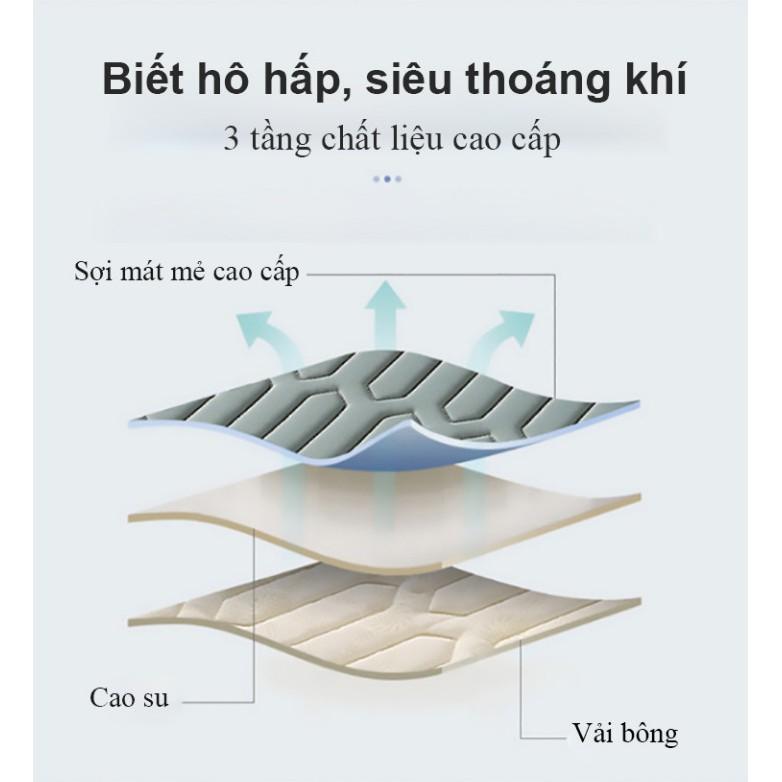 Miếng Lót Giường Điều Hoà Cold Latex Silk (1,8x2m) (tặng 2 vỏ gối, kèm túi đựng) (xanh lá) 