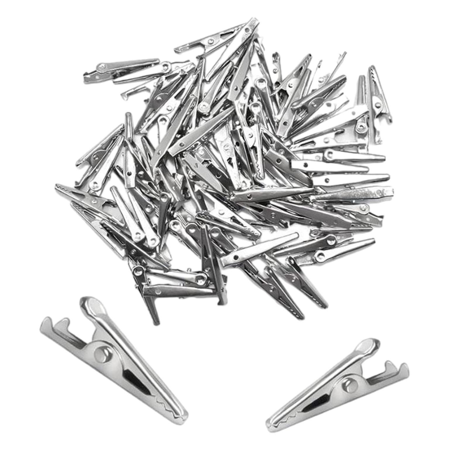 100 Pieces Metal Alligator Clips DIY Handmade Clip for Electric Testing Work