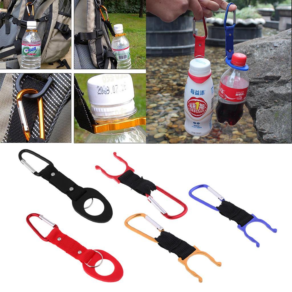 5pcs Buckle Keychain Bottle Holder Strap Quick Release Carabiner Multi-function Outdoor Camping Tool