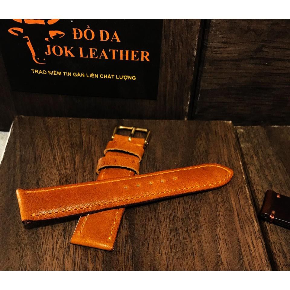 Dây Đồng Hồ Da Bò Jok Leather Màu Vàng Bò