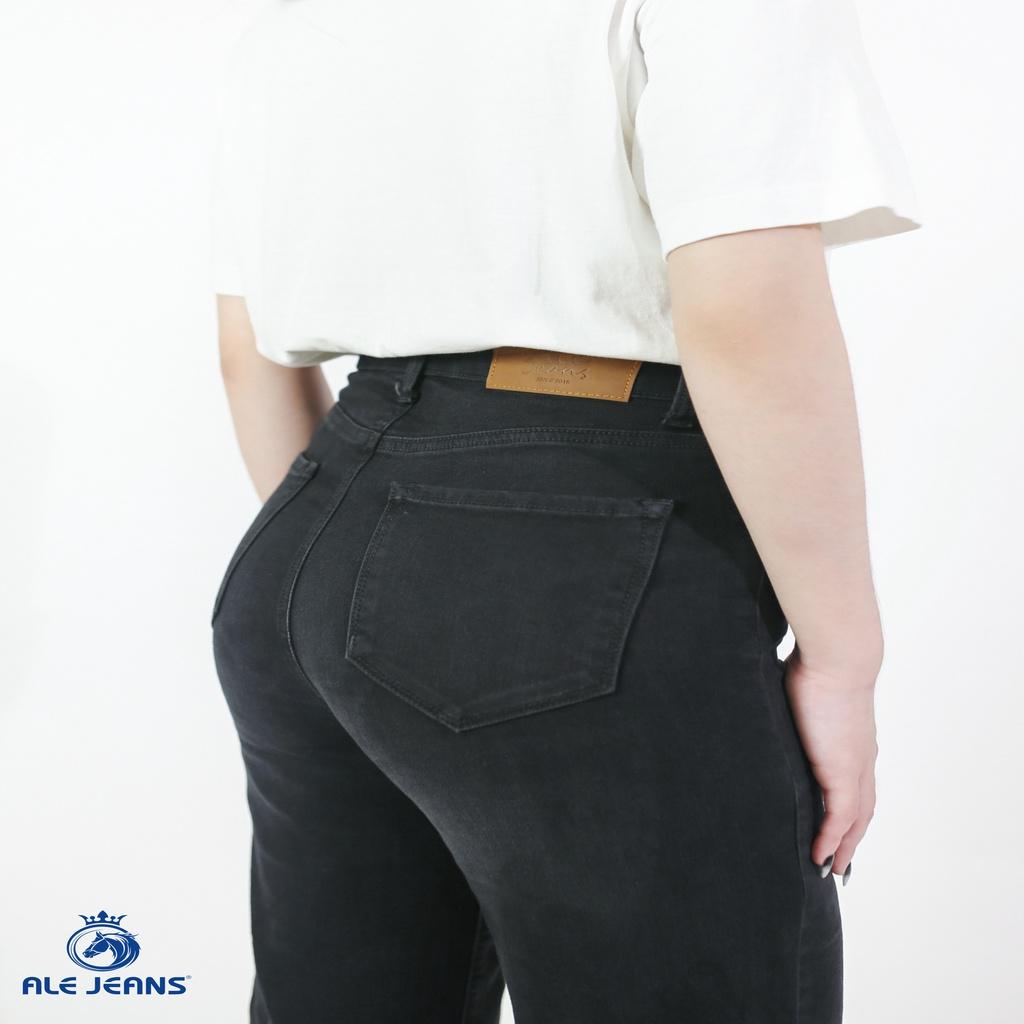 Quần Jeans Nữ Ống rộng  WWID002BK ALE JEANS - Đen nhũ may lai