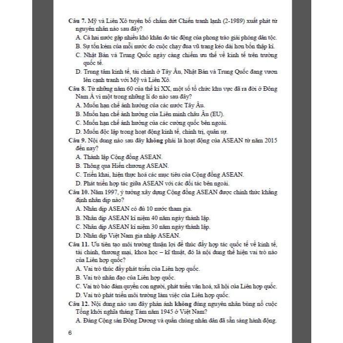 Sách - Bộ Đề Trắc Nghiệm Lịch Sử Lớp 12 - Ôn Thi THPT - Dùng Chung Các Bộ SGK Hiện Hành - Hồng Ân