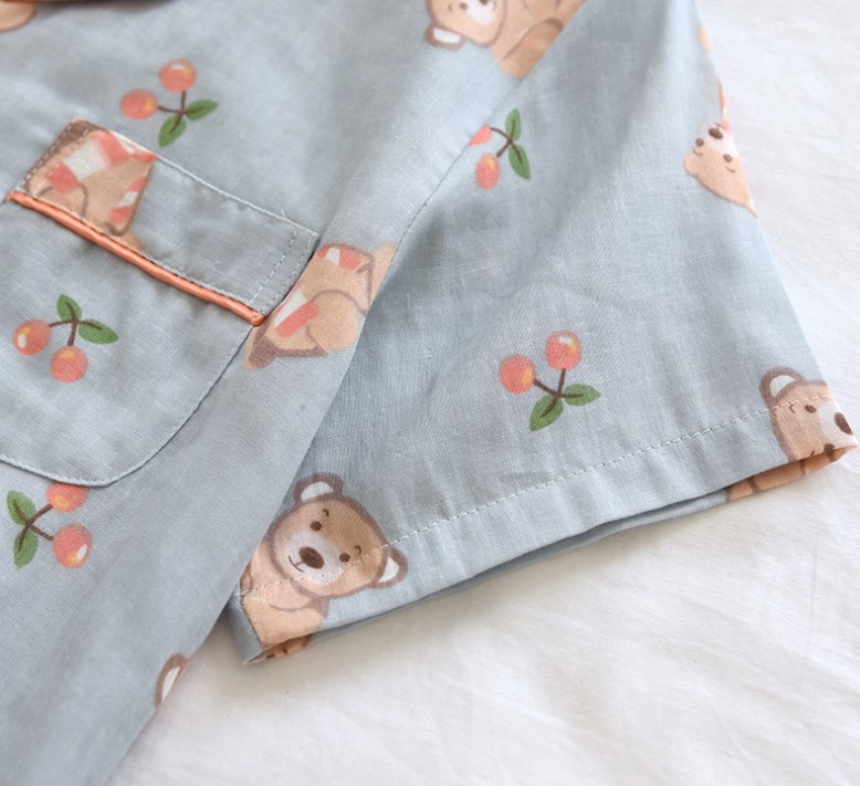 Pijama sau sinh thô đũi ngắn tay Azuno AZ2808 có thiết kế cho con bú