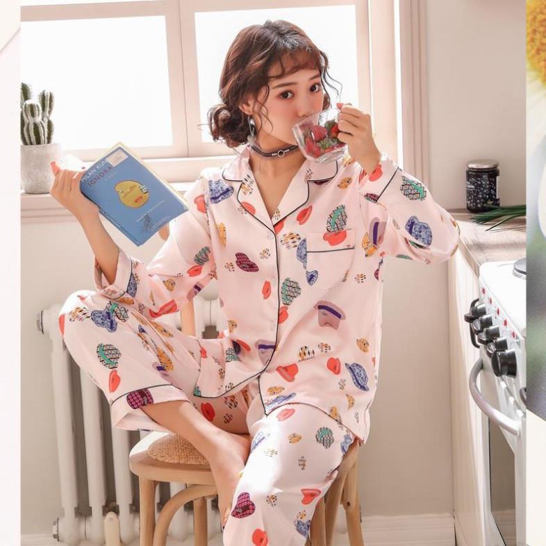 Đồ ngủ nữ pijama – đồ bộ mặc nhà hoạ tiết xinh chất mát B66