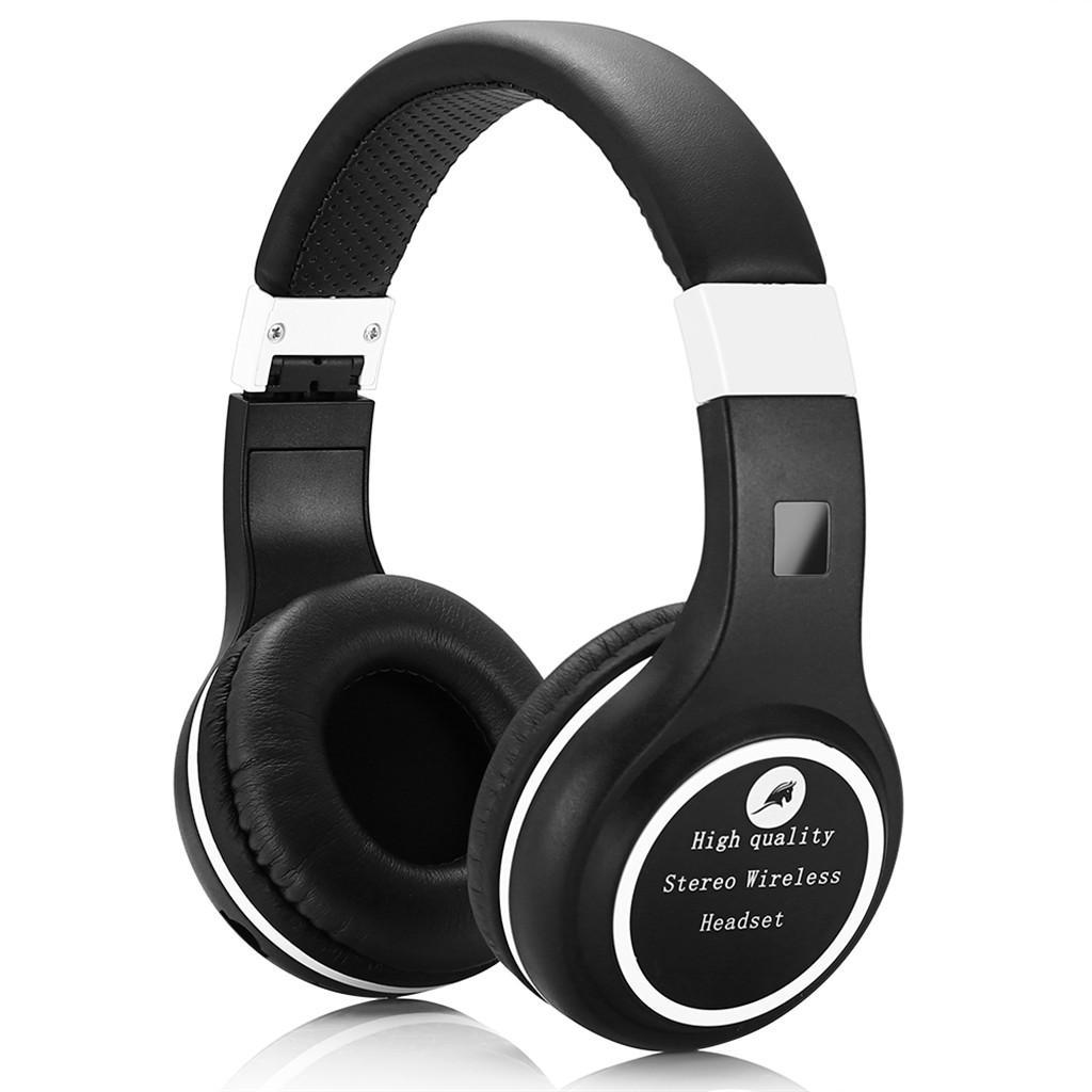 Folding Stretch Stereo Earphones Wireless Bluetooth Headset Headphone Black