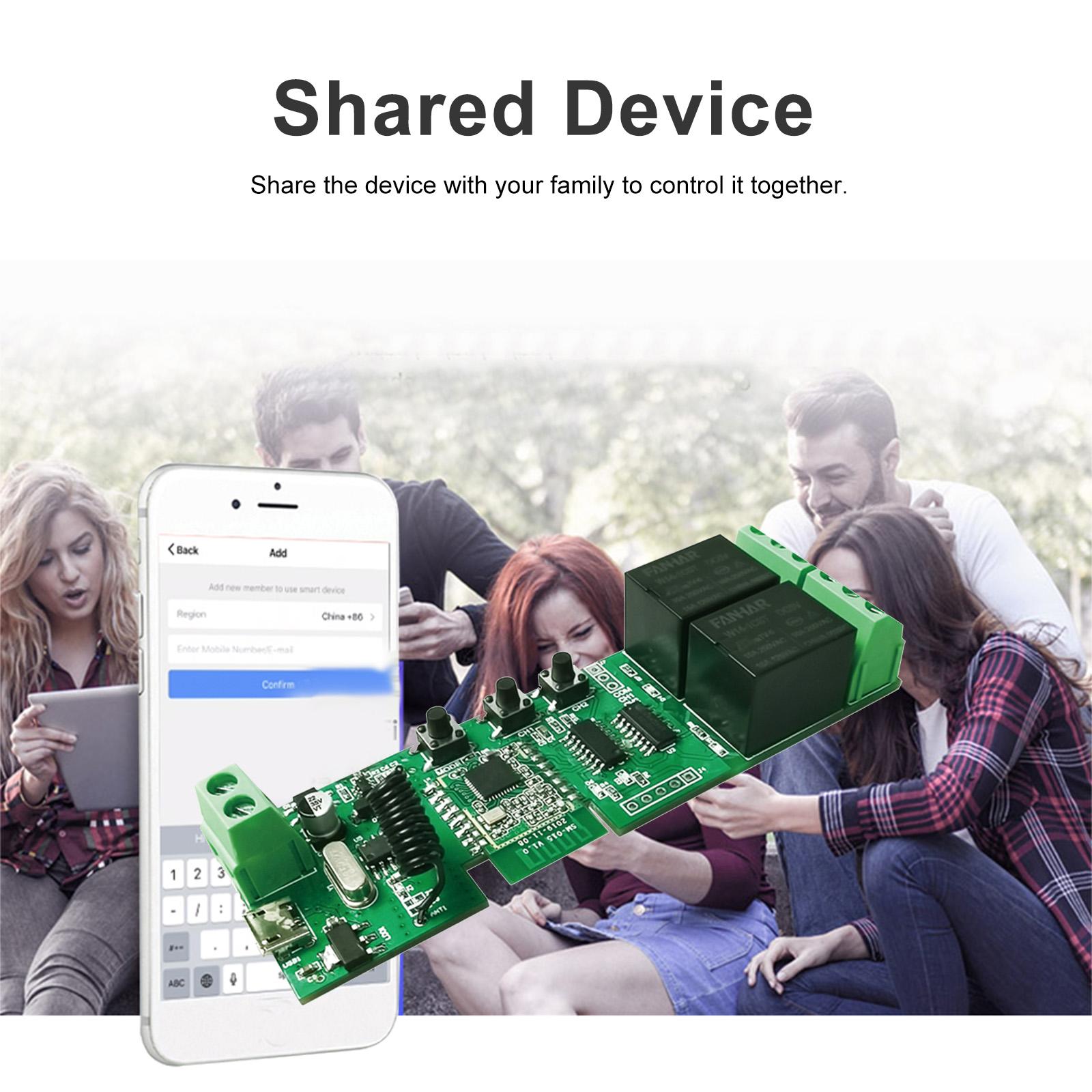 Tuya and eWeLink 2CH USB DC5V/7-24V WiFi Switch Wireless Relay Module Timing Function Remote Switch for APP Remote Control Compatible with Amazon Alexa Google Home