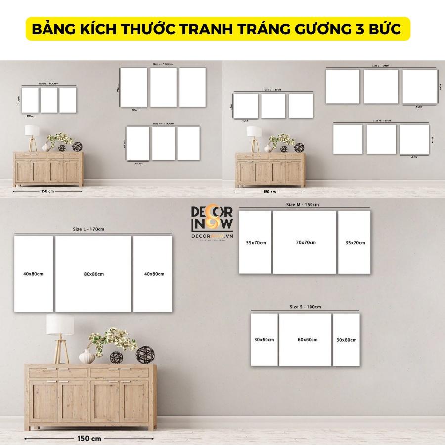 Tranh Treo Tường Tráng Gương Thuận Buồm Xuôi Gió, DECORNOW, 3 Bức Trang Trí Phòng Khách Spa DCN-33