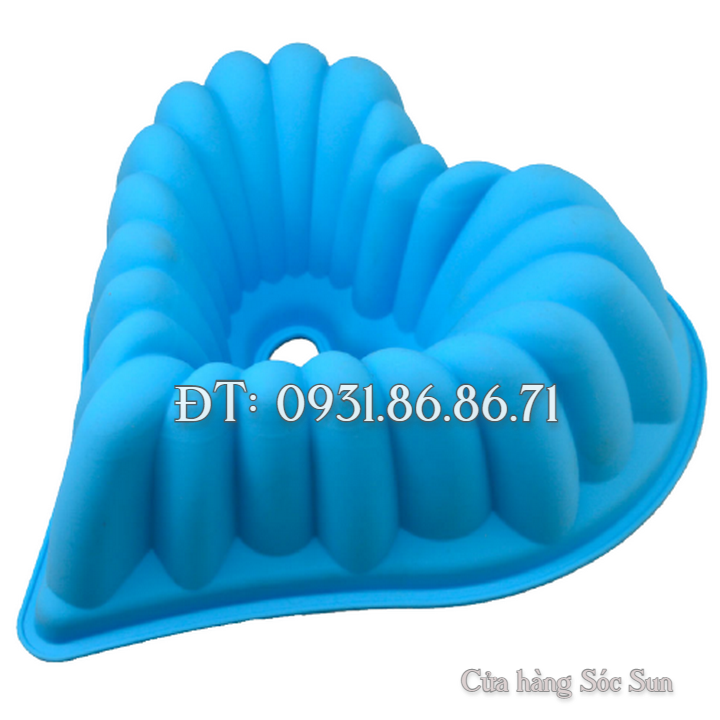 Khuôn silicon hình tim gợn sóng có lõi loại 30 cm - Mã số 1189
