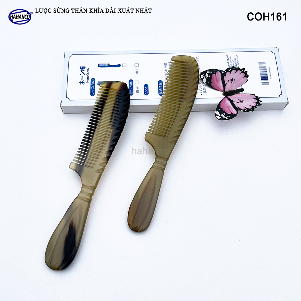Lược Sừng Khía Dài Thon Gọn HAHANCO (Size: M - 18cm) Mẫu Lược Thông Dụng - COH161