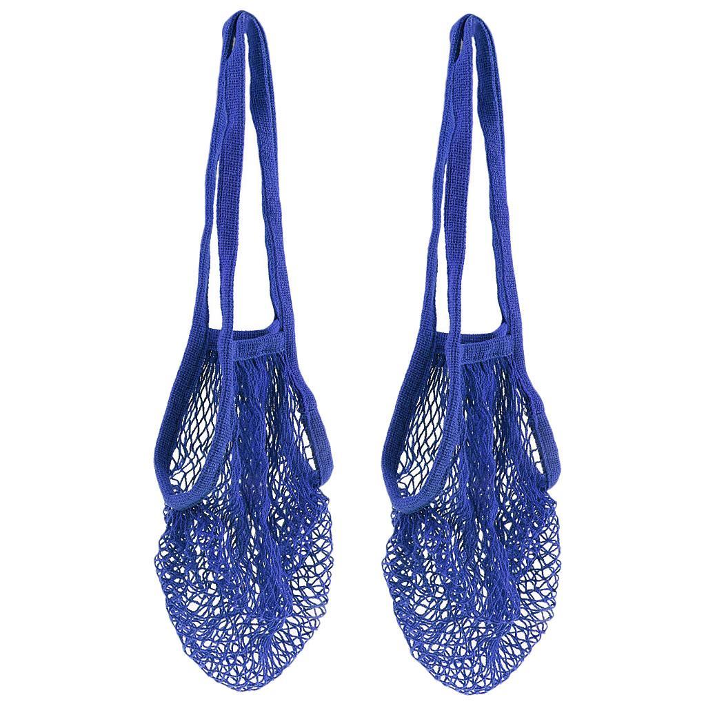 Pack of 2 String Cotton Shopping Grocery Bag Shopper Tote Mesh Turtle Bag