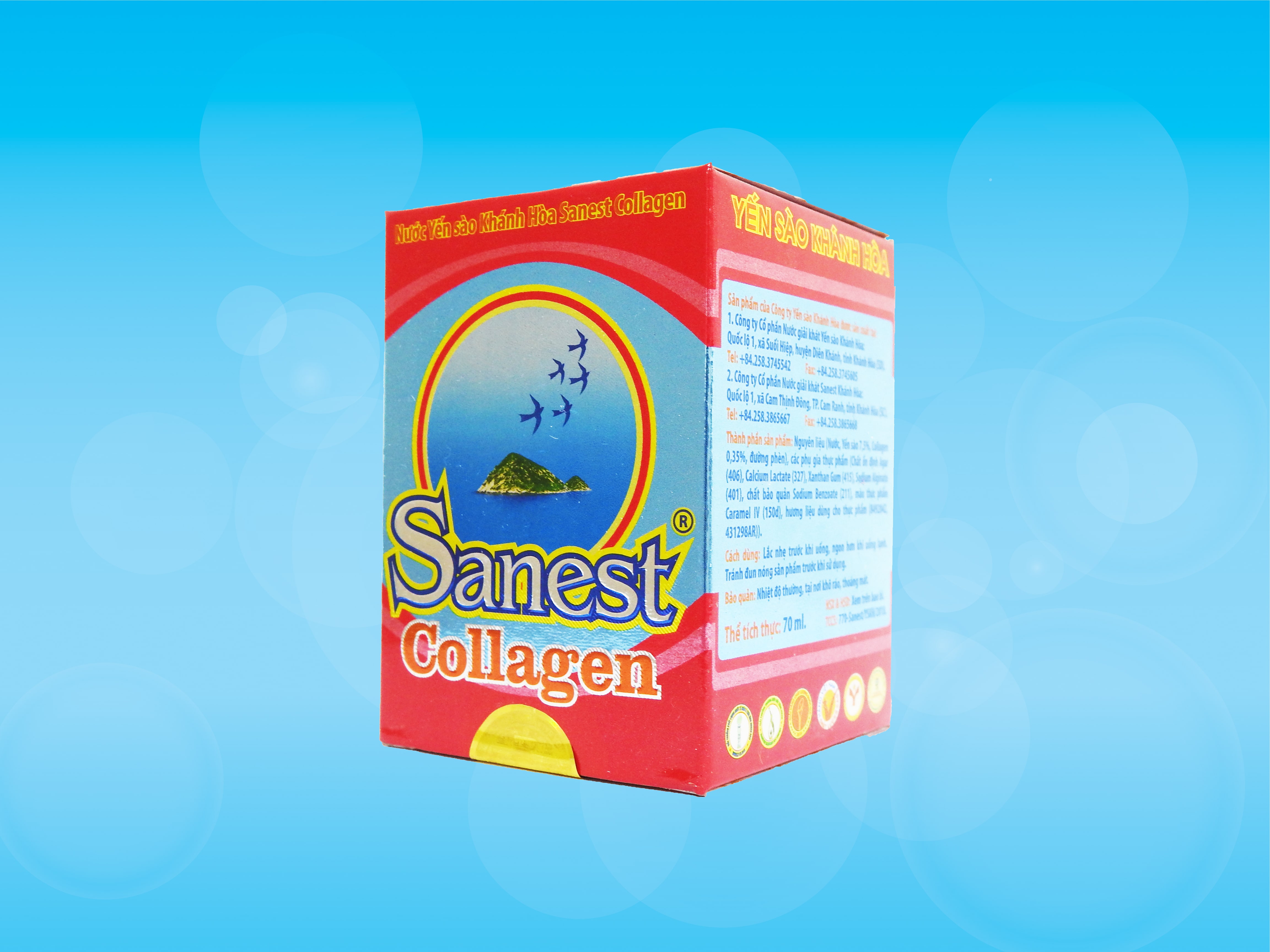Nước Yến sào Khánh Hòa Sanest Collagen đóng lọ 70ml - 770