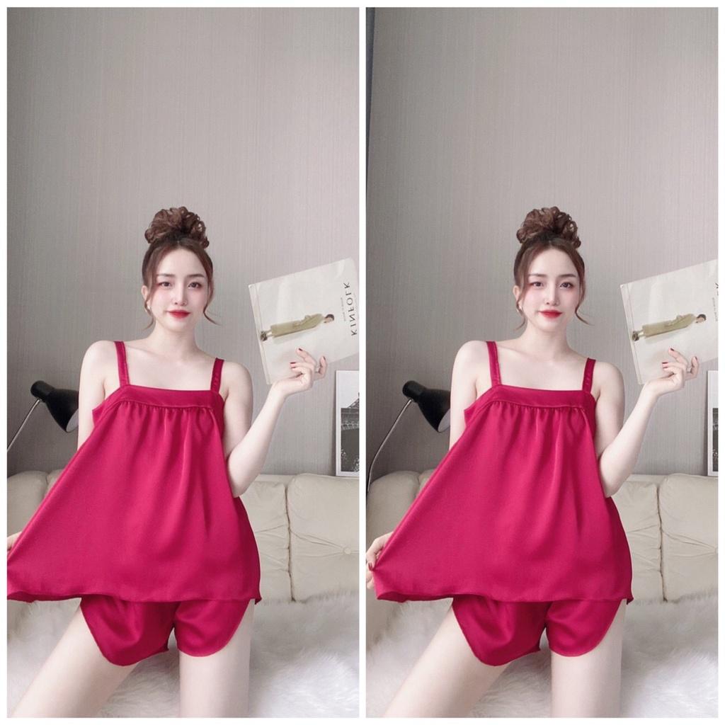 Đồ ngủ big size, đồ bộ đùi dây chất satin mềm mịn size 67kg đổ lại- Phuongaliceshop