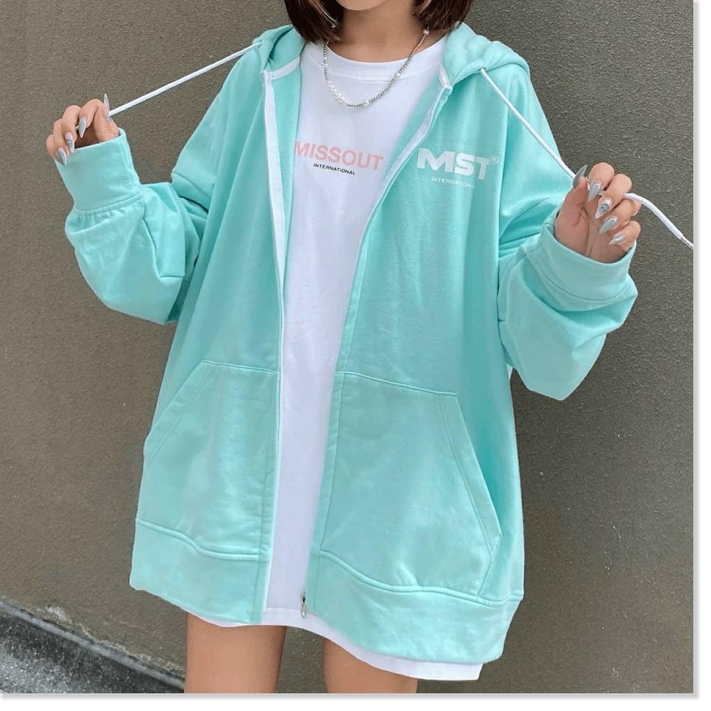 ÁO KHOÁC NỈ DÂY KHOÁ KÉO, ÁO KHOÁC HOODIES NỮ CHẤT THUN NỈ MỀM CÓ NÓN PHỐI CHỮ IN SIÊU HOT