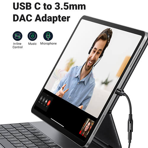 Cổng chuyển đổi Ugreen USB-C to 3.5mm Audio Cable AV161 - Hàng chính hãng