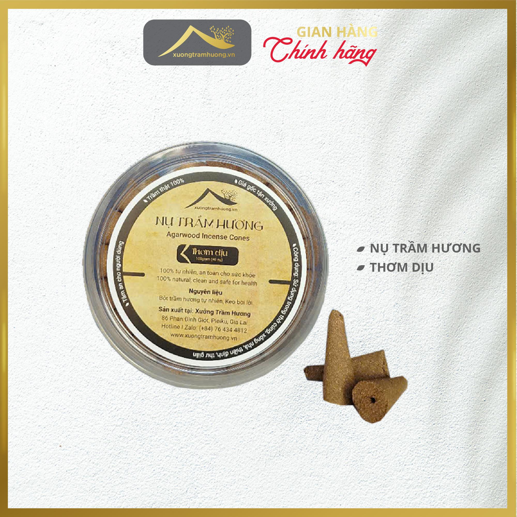 Nụ Trầm Hương Khói Ngược Sạch Xưởng Trầm Hương Thơm Dịu An Toàn Sức Khoẻ Hộp 40 Viên