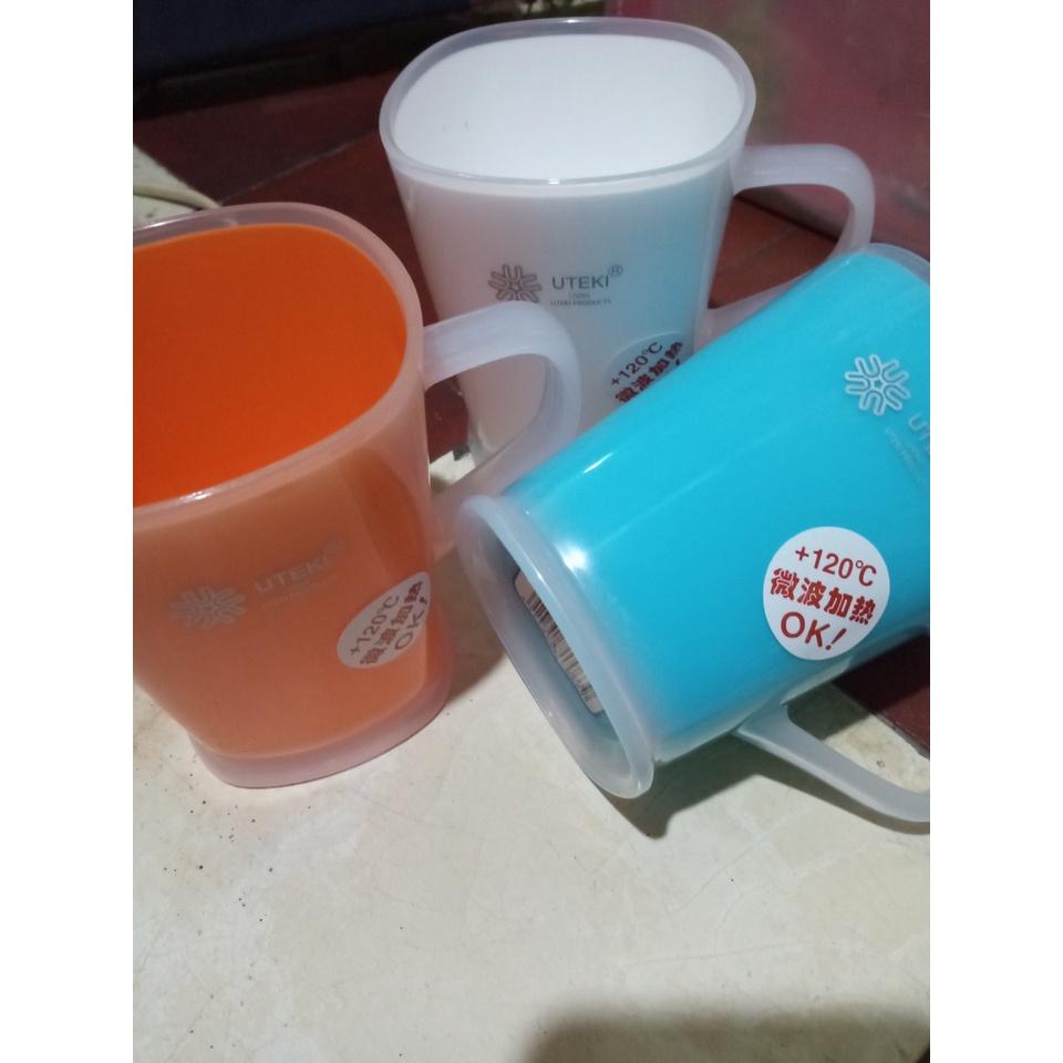 Ly nhựa cao cấp chịu nhiệt 120 độ UTEKI, An toàn, không chứa chì, Ly có tay cầm , dung tích 300ml