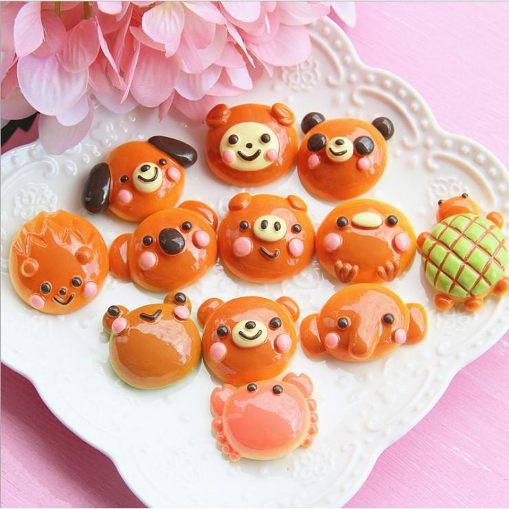 Chuyên Charm * Charm bánh nướng hình mặt gấu bear cho các bạn trang trí vỏ ốp điện thoại, DIY