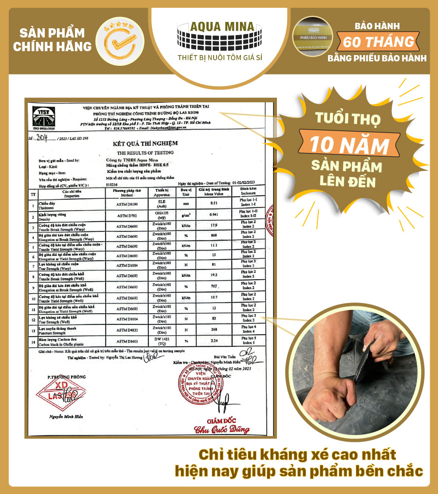 Bạt nhựa HDPE lót ao hồ, làm vườn thác, nuôi thủy sản , Dày: 0,3mm, 0,5mm, 0,75mm, Cắt size theo yêu cầu, Bảo hành 5 năm