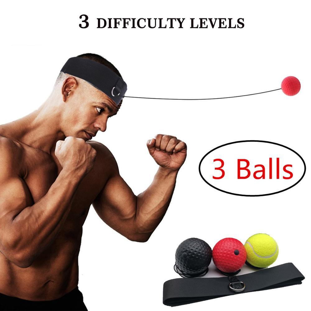 Boxing Reflex Ball Punching Ball Raising Speed Reaction Agility Hand Eye Training With Headband Gym Boxing Fitness Equipment