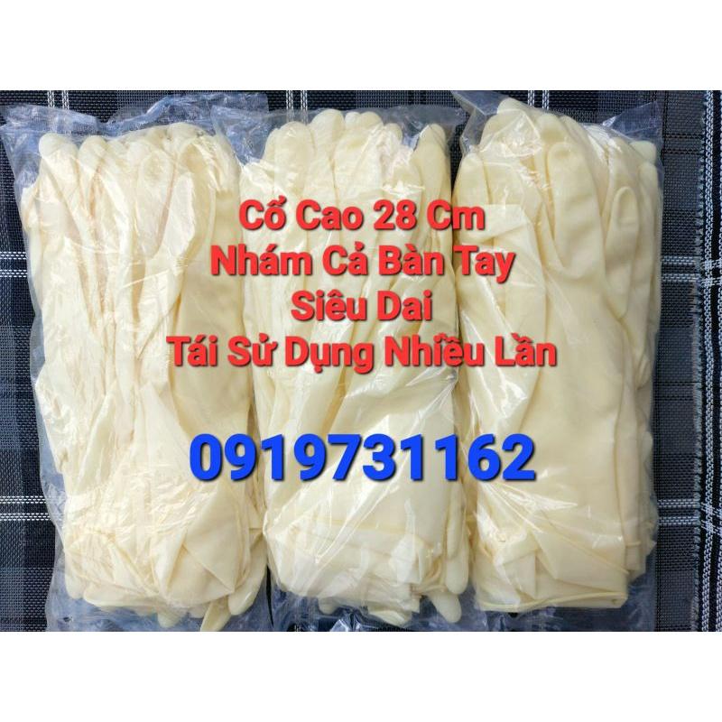 Găng Tay Cổ Cao, Siêu Dai. Sử Dụng Được Nhiều Lần. Găng Tay Chế Biến Thủy Sản