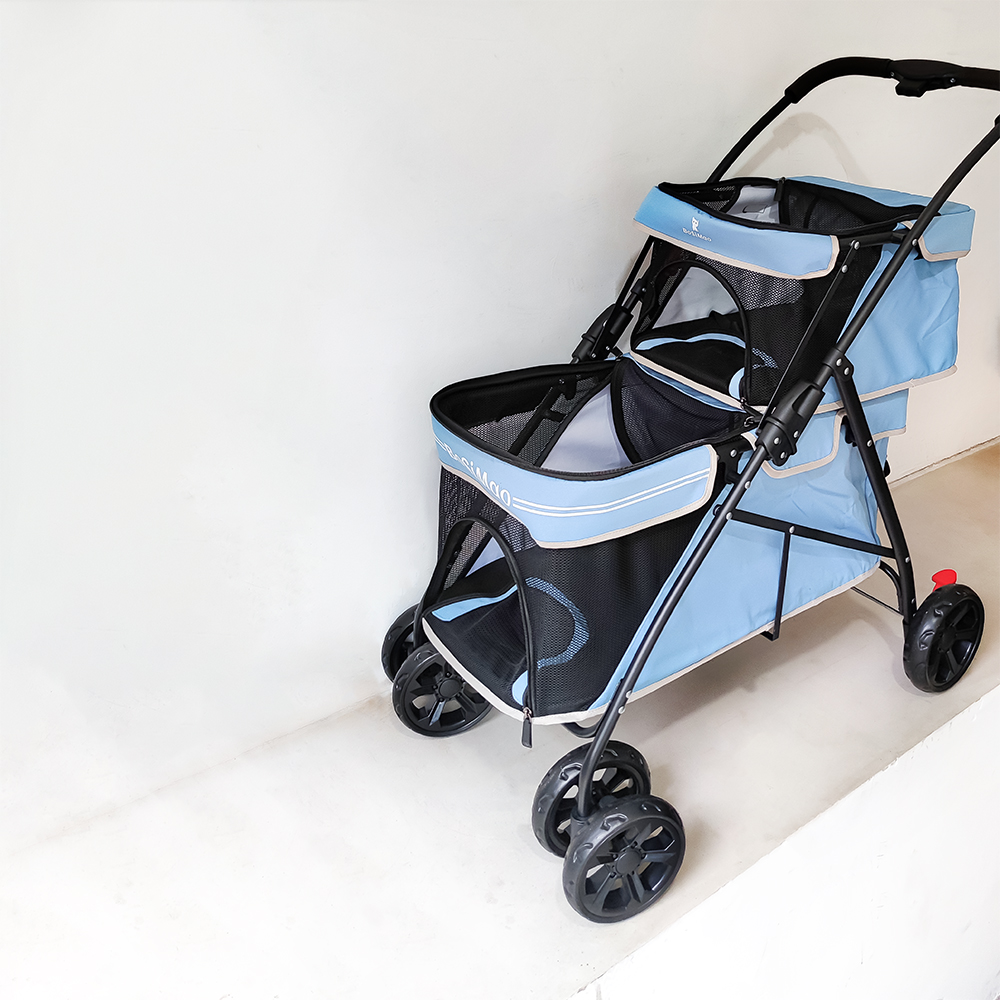 Xe đẩy thú cưng hai tầng nhỏ gọn