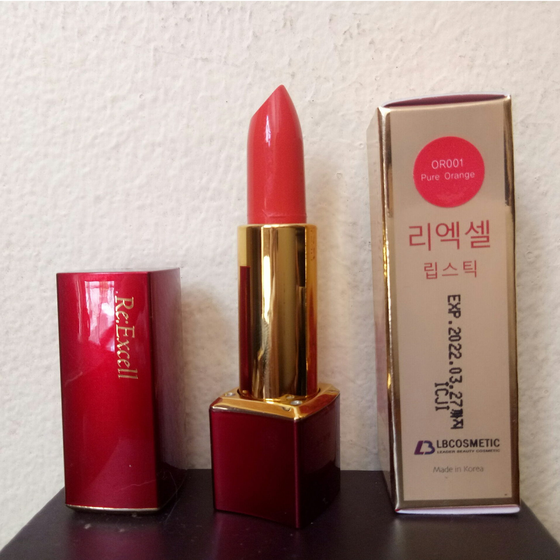 Son môi Re:Excell LIPSTICK, hàng nhập khẩu LB Cosmetic HÀN QUỐC không chì, chống thâm môi, chiết xuất từ thiên nhiên, dưỡng môi mềm mịn, lên màu môi chuẩn, bền màu tới 24h, không chứa chất độc hại với sức khỏe, 3,5g