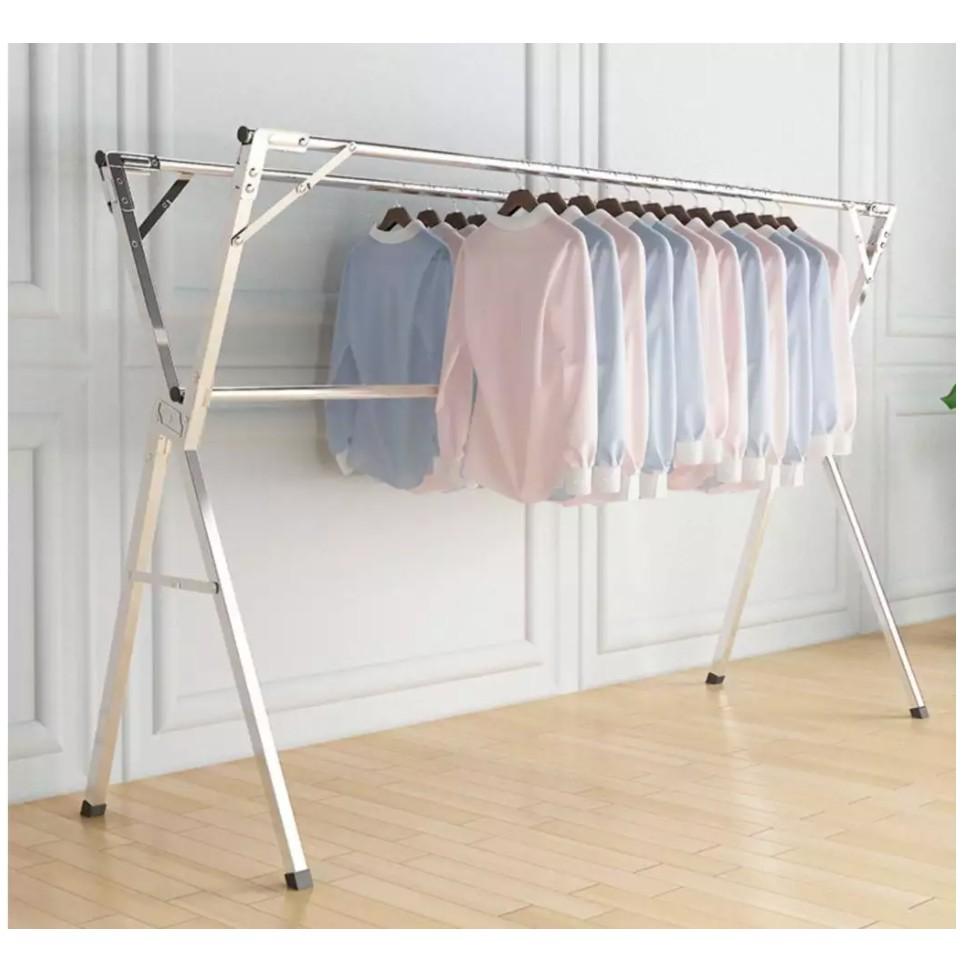 Giá Phơi Quần Áo Sào phơi đồ đôi Hình Chữ X 2,4m + tặng kèm móc treo