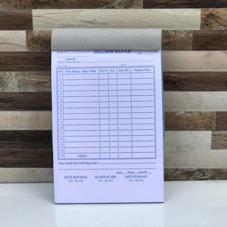 Hóa đơn 2 liên khổ 13 x 19cm có bìa kê tiện dụng