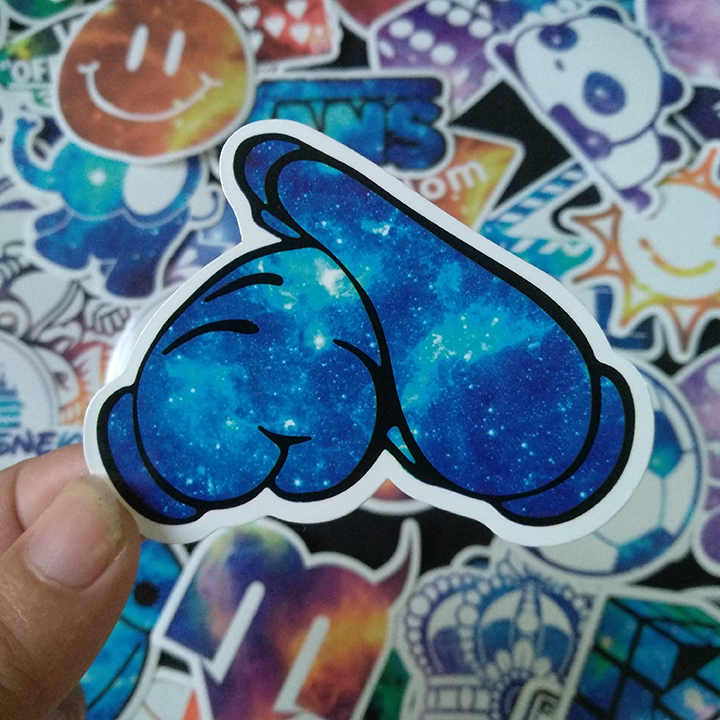 Bộ Sticker dán cao cấp chủ đề MÀU TÍM GALAXY - Dùng dán Xe, dán mũ bảo hiểm, dán Laptop