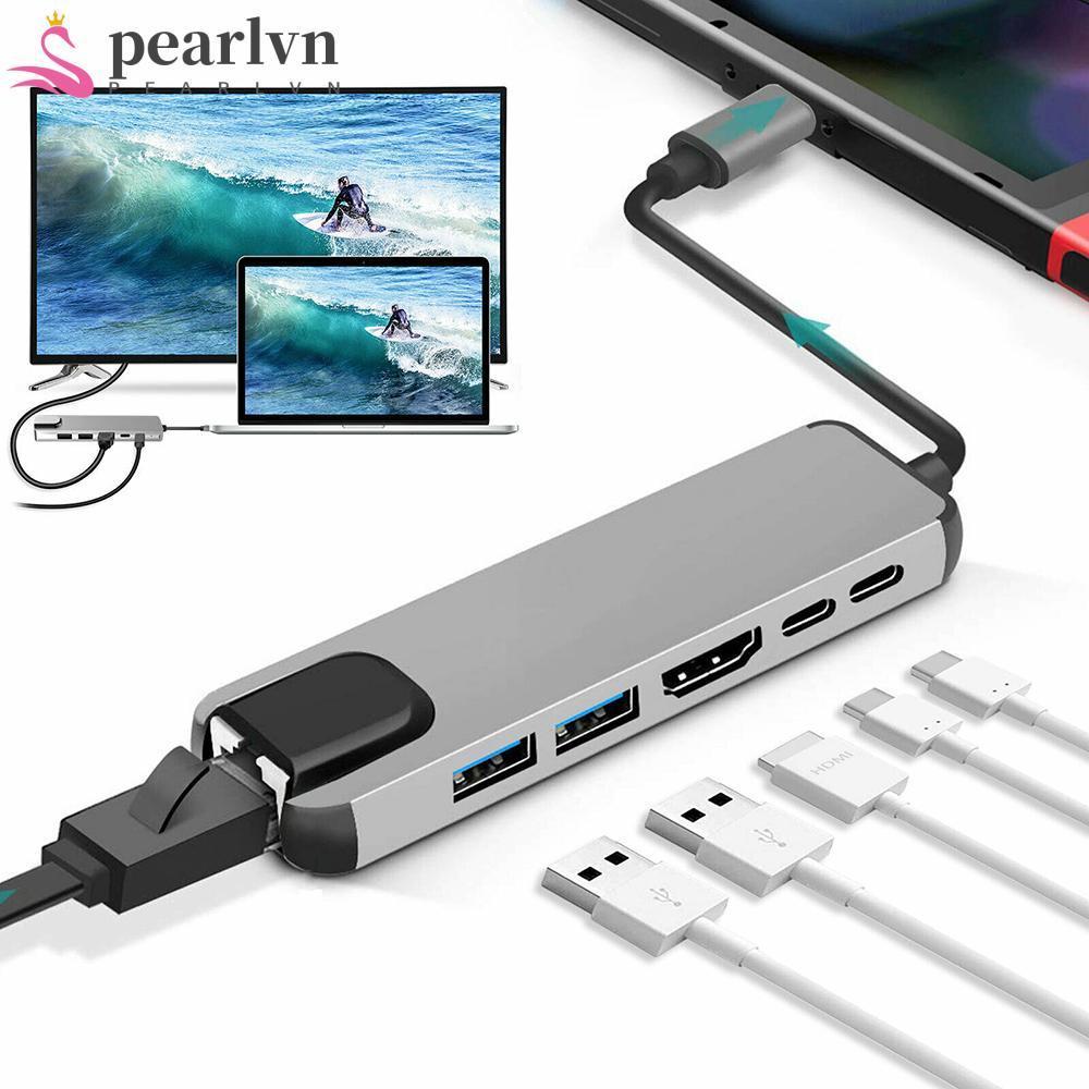 Bộ Chuyển Đổi Nhiều Cổng RJ45 Gigabit Ethernet 6 Trong 1 USB 3.1 Type-C