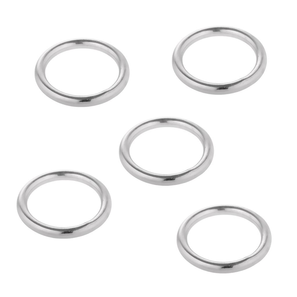 10x Stainless Steel Seamless Welding O Rings Round Metal Loop 30mm+25mm Dia.