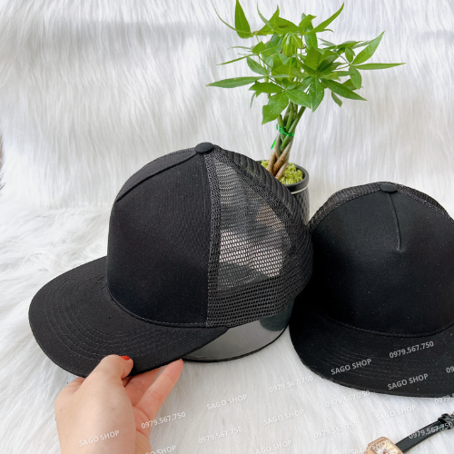 (ẢNH THẬT) Nón Snapback Vải Kaki Cotton Phối Lưới Siêu Đẹp Cá Tính, Freesize Nam Nữ  SG010 - Sago Shop