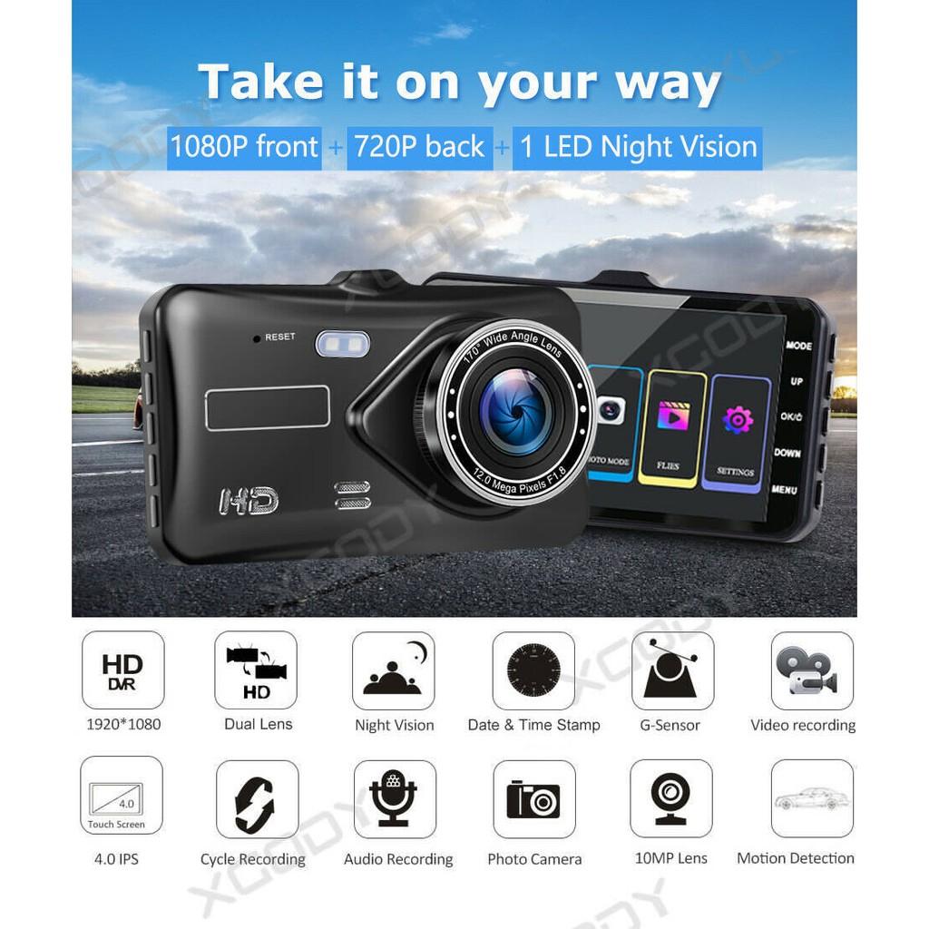 Camera hành trình A6 170 độ WIDE-ANGLE 6G LENS CAR CAMERA màn hình LCD 4.0'' Chất lượng hình ảnh 1080P