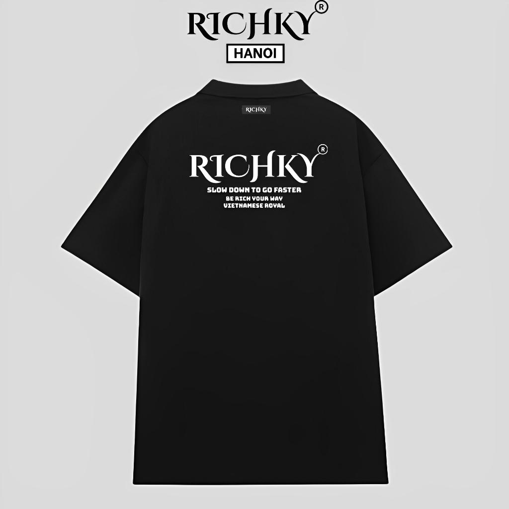 Áo Polo Unisex Richky Luxury Be Rich Your Way Polo Đen – RKO1