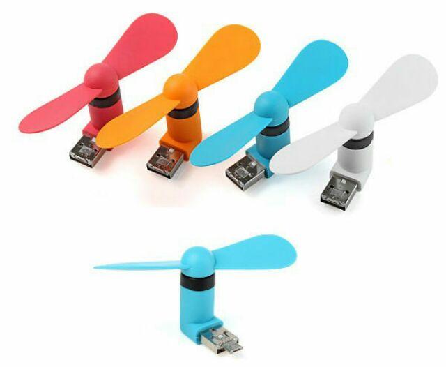 Quạt Mini Silicon Usb 2 trong 1 cho PC và Android siêu lạ