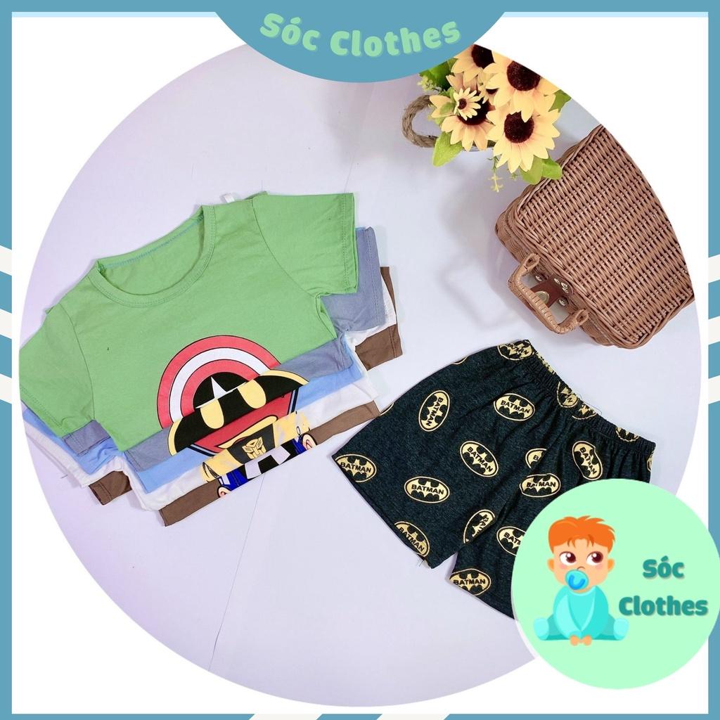 Bộ Cotton Hoạ Tiết Siêu Anh Hùng Cho Bé Trai Mặc Hè Size nhở 20-30kg
