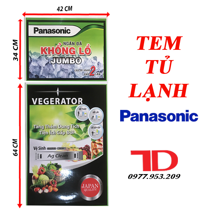 Tem dán dành cho tủ lạnh PANASONIC