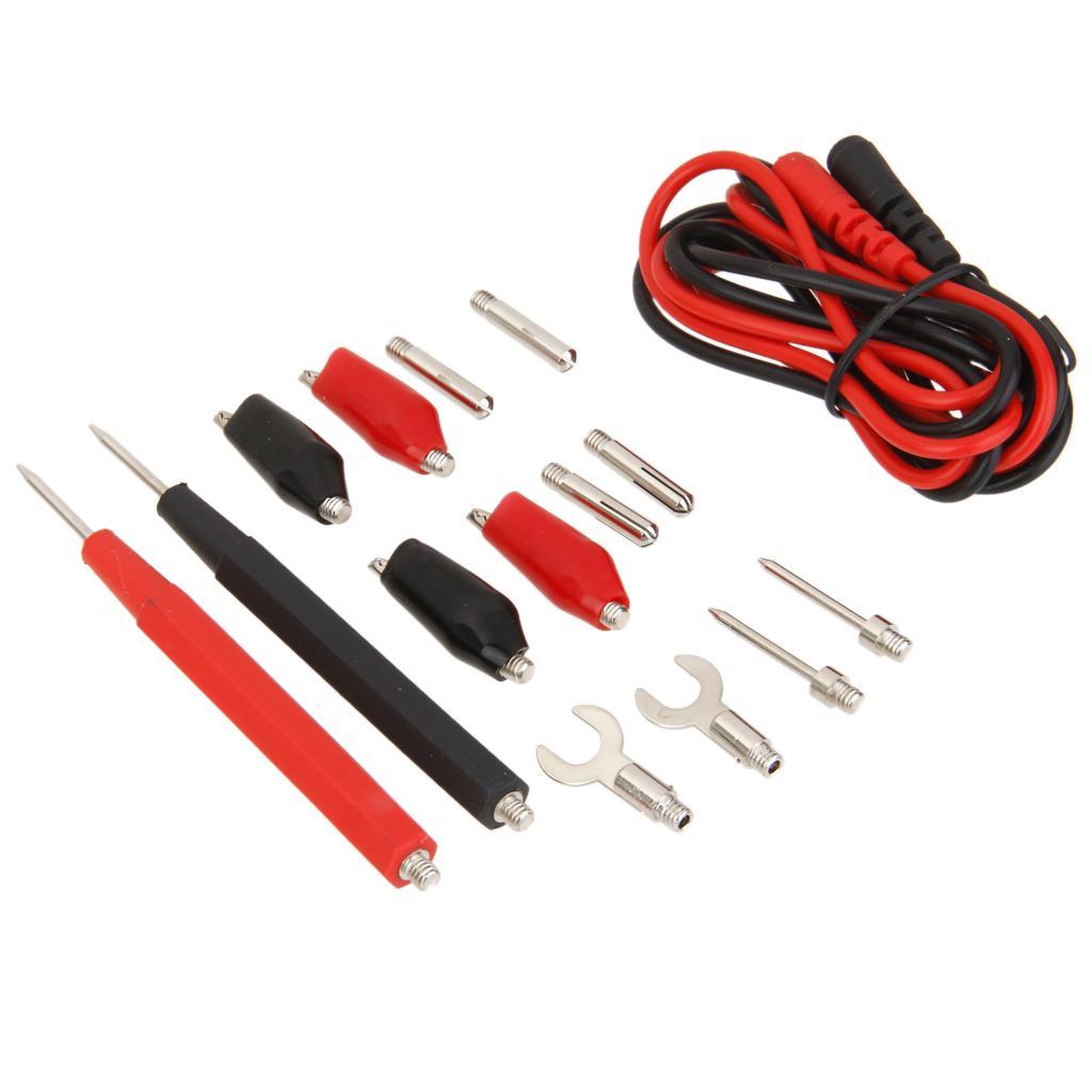 Generic Set of Multifunction Digital Multimeter Probe Test Cable Alligator Clip
