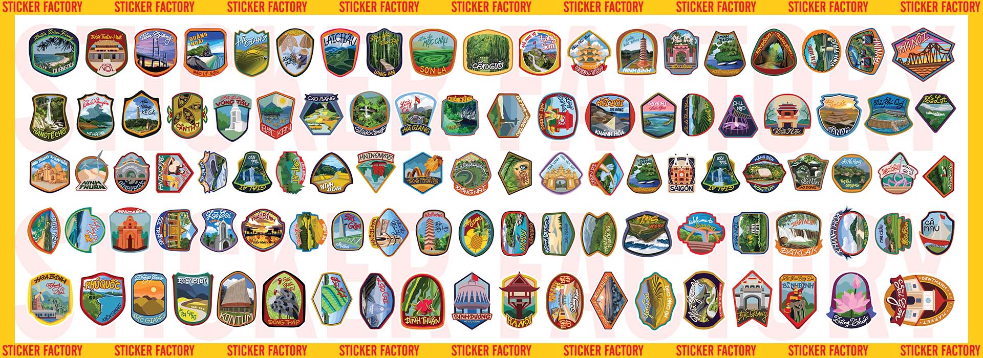 Welcome to Vietnam - Set 100 sticker decal hình dán dễ thương - STICKER FACTORY