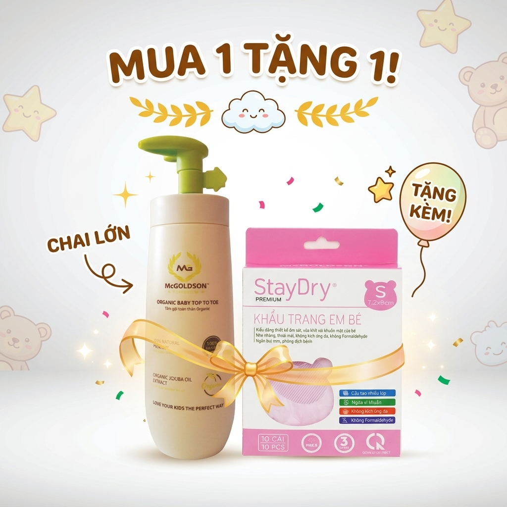 Tắm gội toàn thân Organic Mcgoldson tặng khẩu trang
