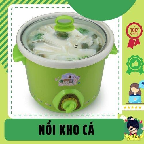 Nồi Kho Cá Màu Xanh Lõi Sứ Đáy Nồi Phẳng, Thành Nồi Dày, Điều Khiển Cơ, Chuyển Chế Độ Nấu Thuận Tiện HH0017
