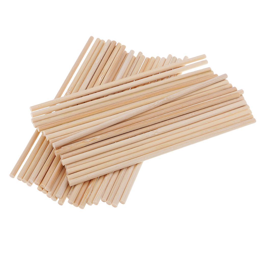 100pcs Wooden Dowel Rods 6 inch - 4mm Hardwood Dowels - Craft Dowels for Woodworking Project